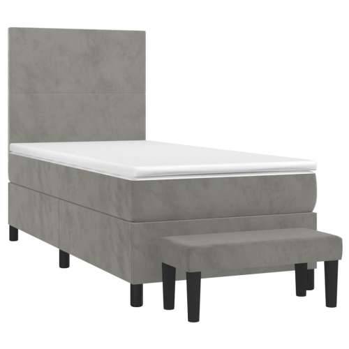 Box spring krevet s madracem svjetlosivi 80 x 200 cm baršunasti - Svjetlosiva 80 x 200 cm Gladak dizajn Cijena