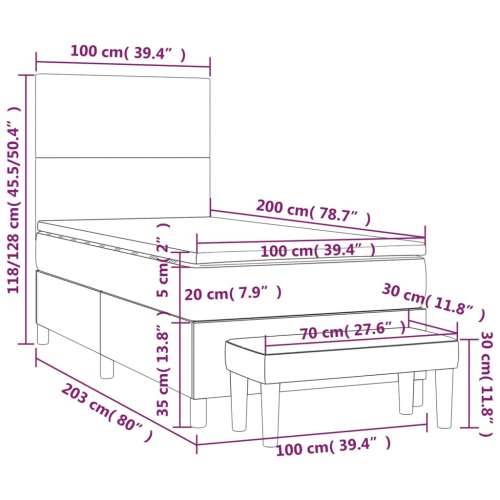 Box spring krevet s madracem ružičasti 100x200 cm baršunasti - Ružičasta 100 x 200 cm Gladak dizajn Cijena