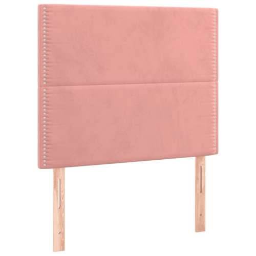 Box spring krevet s madracem ružičasti 100x200 cm baršunasti - Ružičasta 100 x 200 cm Obično s čavlima Cijena