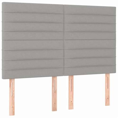 Krevet box spring s madracem svjetlosivi 140x200 cm od tkanine - Svjetlosiva 140 x 200 cm vodoravne pruge Cijena