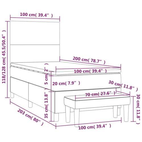 Box spring krevet s madracem tamnozeleni 100x200 cm baršunasti - Tamnozelena 100 x 200 cm Gladak dizajn Cijena