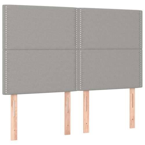 Krevet box spring s madracem svjetlosivi 140x200 cm od tkanine - Svjetlosiva 140 x 200 cm Obično s čavlima Cijena