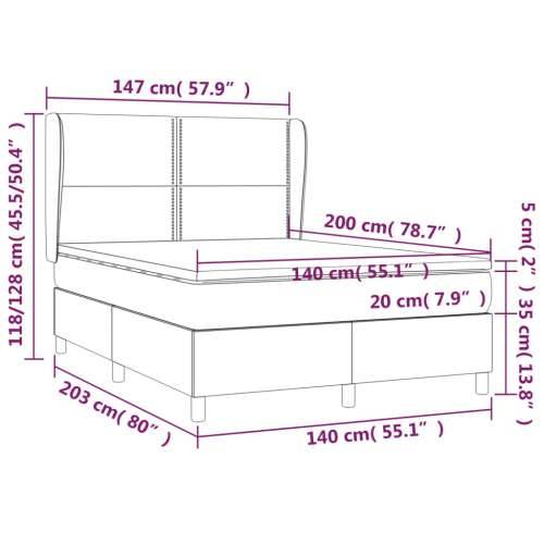 Krevet box spring s madracem svjetlosivi 140x200 cm od tkanine - Svjetlosiva 140 x 200 cm Obično s čavlima Cijena