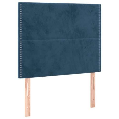 Box spring krevet s madracem tamnoplavi 80 x 200 cm baršunasti - Tamno plava 80 x 200 cm Obično s čavlima Cijena