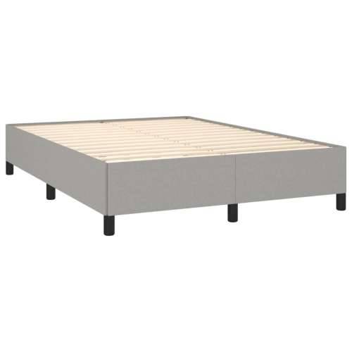 Krevet box spring s madracem svjetlosivi 140x200 cm od tkanine - Svjetlosiva 140 x 200 cm vodoravne pruge Cijena