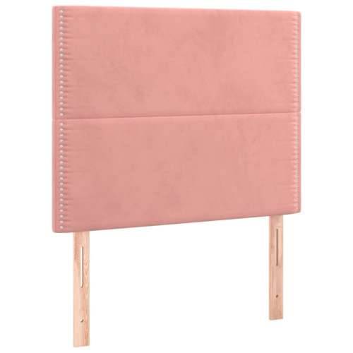 Box spring krevet s madracem ružičasti 90x200 cm baršunasti - Ružičasta 90 x 200 cm Obično s čavlima Cijena