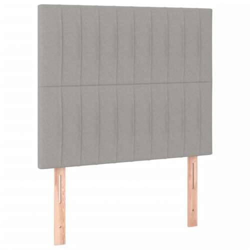 Okvir kreveta s oprugama i madrac svjetlosivi 90x200cm tkanina - Svjetlosiva 90 x 200 cm Okomite pruge Cijena