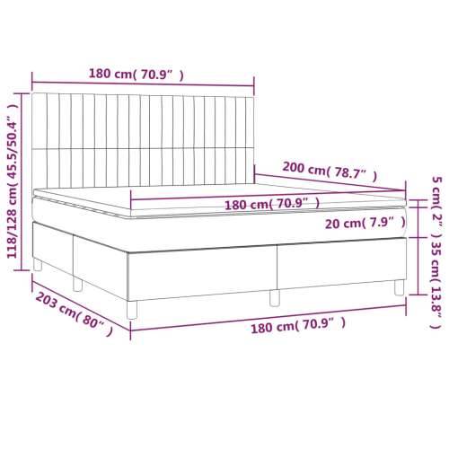 Krevet s oprugama i madracem svjetlosivi 180x200 cm od tkanine - Svjetlosiva 180 x 200 cm Okomite pruge Cijena