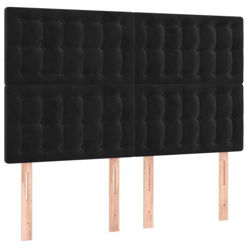 Krevet s oprugama i madracem crni 140 x 190 cm baršunasti - Crna 140 x 190 cm gumbi Cijena
