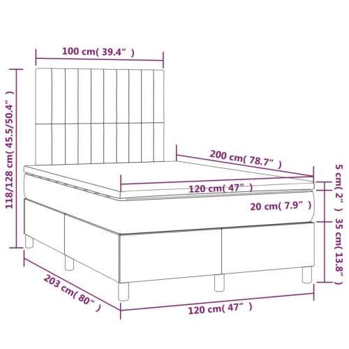 Krevet s oprugama i madracem crni 120 x 200cm od tkanine - Crna 120 x 200 cm Okomite pruge Cijena