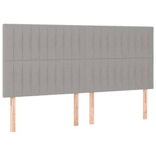Krevet s oprugama i madracem svjetlosivi 180x200 cm od tkanine - Svjetlosiva 180 x 200 cm Okomite pruge Cijena
