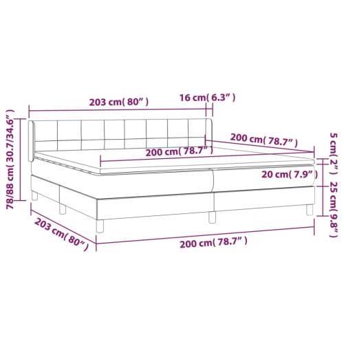 Krevet s oprugama i madracem plavi 200 x 200 cm od tkanine - Plava 200 x 200 cm Blok s kvadratima Cijena