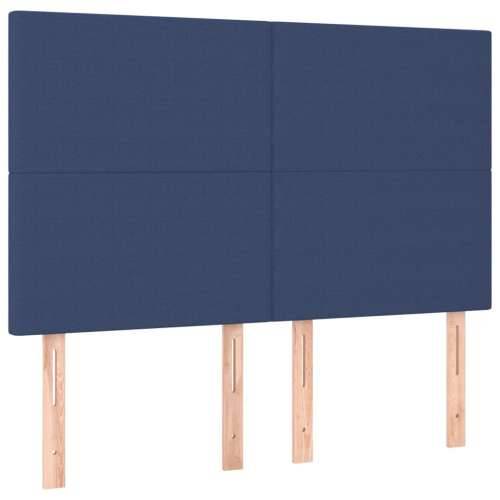 Krevet s oprugama i madracem plavi 140 x 190 cm od tkanine - Plava 140 x 190 cm Gladak dizajn Cijena