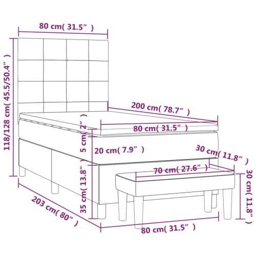 Box spring krevet s madracem ružičasti 80 x 200 cm baršunasti - Ružičasta 80 x 200 cm Blok s kvadratima Cijena