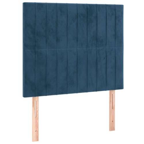 Box spring krevet s madracem tamnoplavi 80 x 200 cm baršunasti - Tamno plava 80 x 200 cm Okomite pruge Cijena