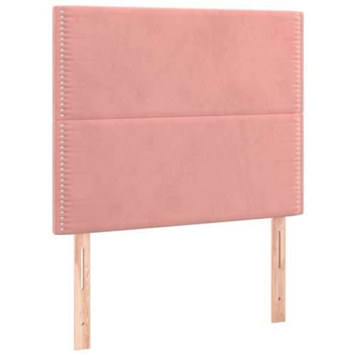 Box spring krevet s madracem ružičasti 80 x 200 cm baršunasti - Ružičasta 80 x 200 cm Obično s čavlima Cijena