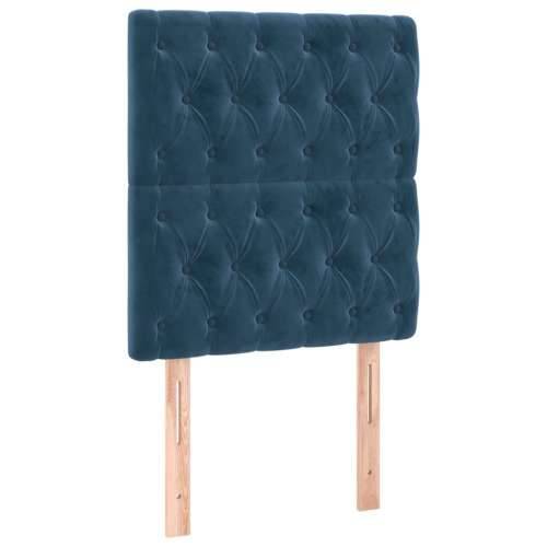 Box spring krevet s madracem tamnoplavi 80 x 200 cm baršunasti - Tamno plava 80 x 200 cm Dizajn s gumbima Cijena