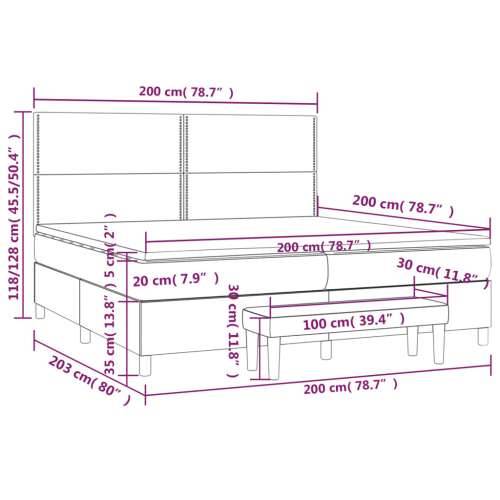 Krevet s oprugama i madracem tamnoplavi 200x200 cm baršunasti - Tamno plava 200 x 200 cm Obično s čavlima Cijena
