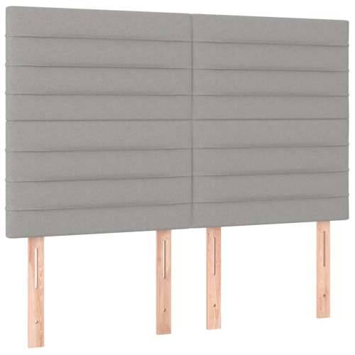 Krevet box spring s madracem svjetlosivi 140x200 cm od tkanine - Svjetlosiva 140 x 200 cm vodoravne pruge Cijena