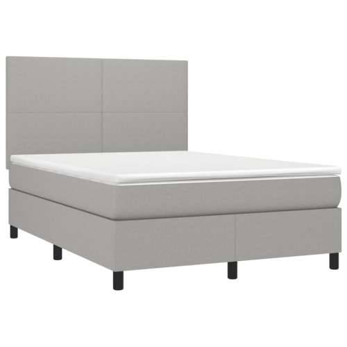Krevet box spring s madracem svjetlosivi 140x200 cm od tkanine - Svjetlosiva 140 x 200 cm Gladak dizajn Cijena