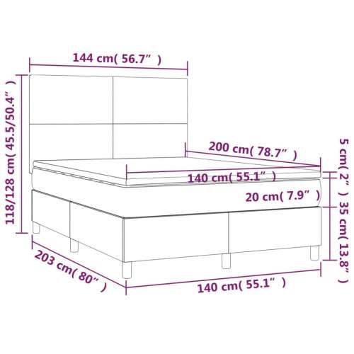 Krevet box spring s madracem svjetlosivi 140x200 cm od tkanine - Svjetlosiva 140 x 200 cm Gladak dizajn Cijena