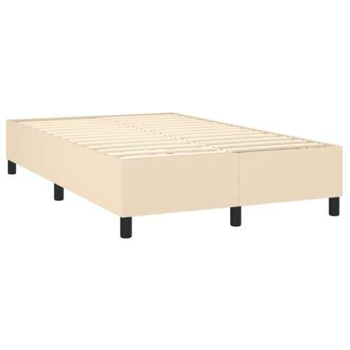 Krevet s oprugama i madracem krem 120 x 200 cm od tkanine - Krema 120 x 200 cm Gladak dizajn Cijena