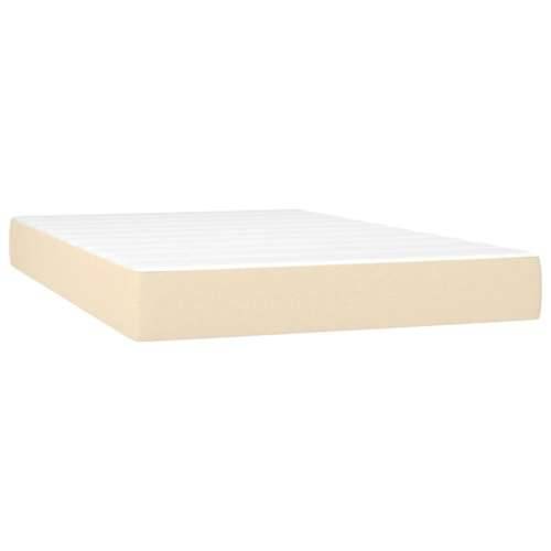 Krevet s oprugama i madracem krem 120 x 200 cm od tkanine - Krema 120 x 200 cm Gladak dizajn Cijena
