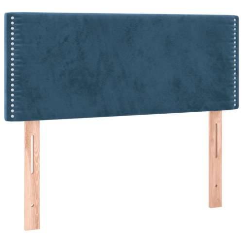 Box spring krevet s madracem tamnoplavi 90x200 cm baršunasti - Tamno plava 90 x 200 cm Obično s čavlima Cijena