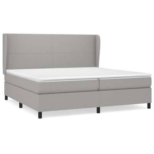 Krevet s oprugama i madracem svjetlosivi 200 x 200cm od tkanine - Svjetlosiva 200 x 200 cm Gladak dizajn Cijena