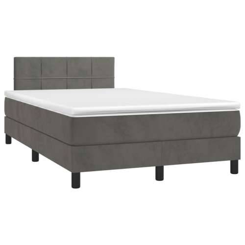 Box spring krevet s madracem tamnosivi 120 x 200 cm baršunasti - Tamno siva 120 x 200 cm Blok s kvadratima Cijena
