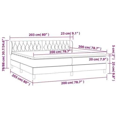 Krevet s oprugama i madracem tamnosmeđi 200x200 cm od tkanine - Tamno smeđa 200 x 200 cm Dizajn s gumbima Cijena