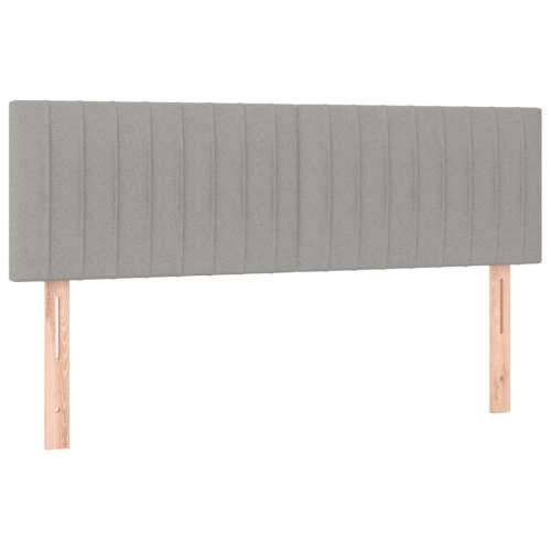Krevet s oprugama i madracem svjetlosivi 140x190 cm od tkanine - Svjetlosiva 140 x 190 cm Okomite pruge Cijena