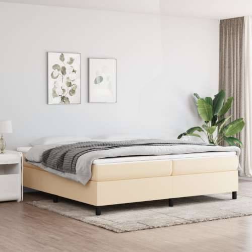 Krevet s oprugama i madracem krem 200 x 200 cm od tkanine - Krema 200 x 200 cm 35 cm Cijena