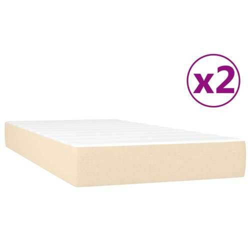 Krevet s oprugama i madracem krem 200 x 200 cm od tkanine - Krema 200 x 200 cm 35 cm Cijena