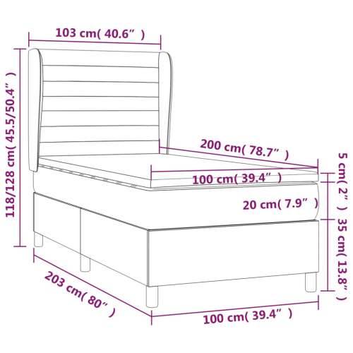 Box spring krevet s madracem ružičasti 100x200 cm baršunasti - Ružičasta 100 x 200 cm vodoravne pruge Cijena