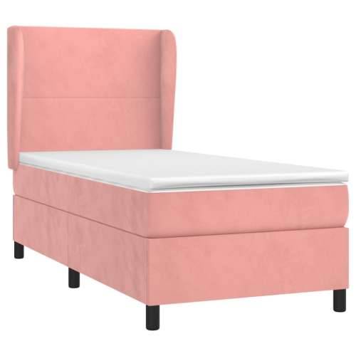 Box spring krevet s madracem ružičasti 100x200 cm baršunasti - Ružičasta 100 x 200 cm Gladak dizajn Cijena