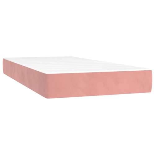 Box spring krevet s madracem ružičasti 90x200 cm baršunasti - Ružičasta 90 x 200 cm Blok s kvadratima Cijena