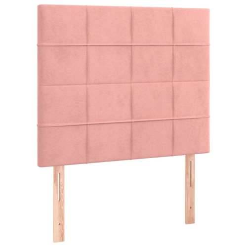 Box spring krevet s madracem ružičasti 90x200 cm baršunasti - Ružičasta 90 x 200 cm Blok s kvadratima Cijena
