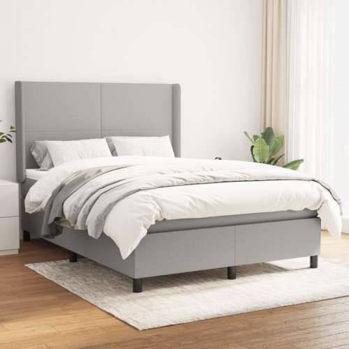 Krevet box spring s madracem svjetlosivi 140x200 cm od tkanine - Svjetlosiva 140 x 200 cm Gladak dizajn Cijena