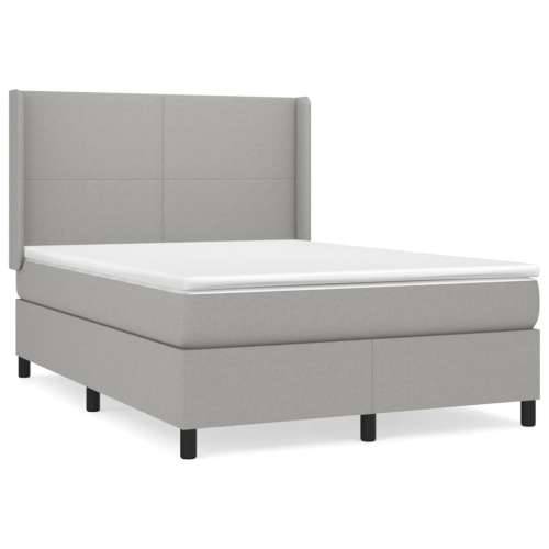 Krevet box spring s madracem svjetlosivi 140x200 cm od tkanine - Svjetlosiva 140 x 200 cm Gladak dizajn Cijena