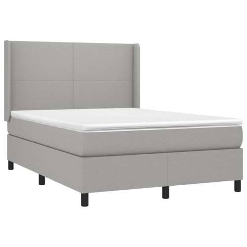 Krevet box spring s madracem svjetlosivi 140x200 cm od tkanine - Svjetlosiva 140 x 200 cm Gladak dizajn Cijena