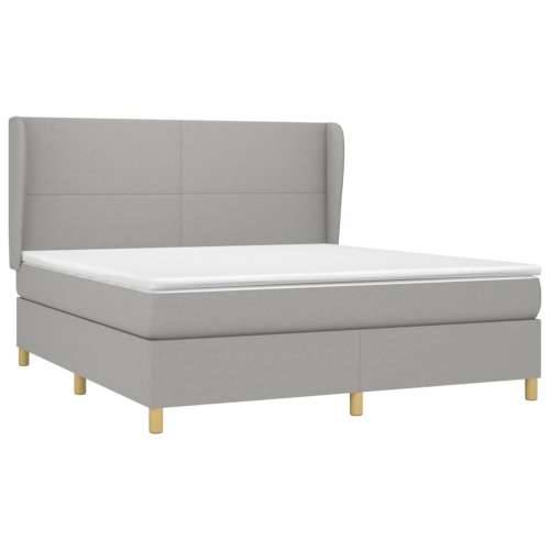 Krevet box spring s madracem svjetlosiva 160x200 cm tkanina - Svjetlosiva 160 x 200 cm Gladak dizajn Cijena