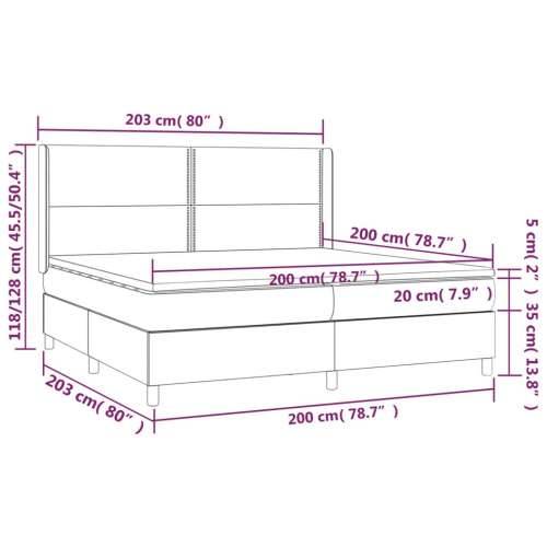 Krevet s oprugama i madracem tamnosivi 200 x 200 cm od tkanine - Tamno siva 200 x 200 cm Obično s čavlima Cijena