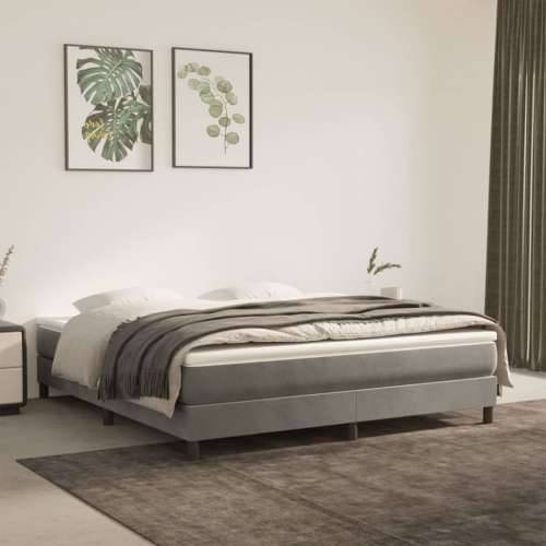 Krevet s oprugama i madracem svjetlosivi 160x200 cm baršunasti Cijena