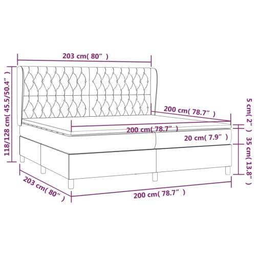 Krevet s oprugama i madracem tamnosivi 200 x 200 cm od tkanine - Tamno siva 200 x 200 cm Dizajn s gumbima Cijena