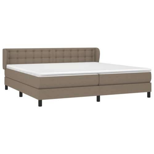 Krevet s oprugama i madracem smeđesivi 200x200 cm od tkanine - Sivo-smeđa 200 x 200 cm gumbi Cijena