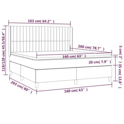 Krevet s oprugama i madracem svjetlosivi 160x200 cm baršunasti - Svjetlosiva 160 x 200 cm Okomite pruge Cijena