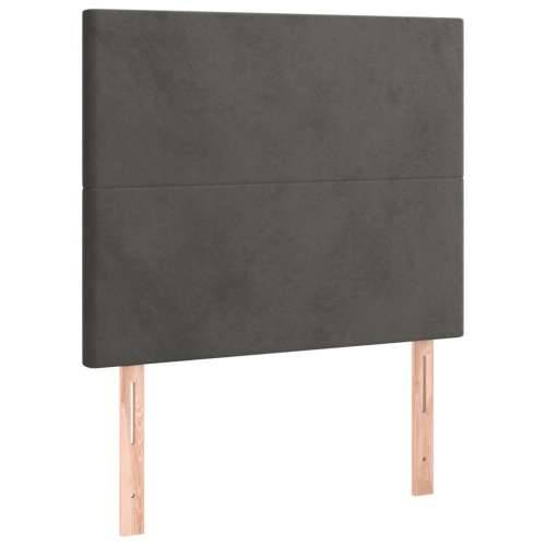 Box spring krevet s madracem tamnosivi 90x200 cm baršunasti - Tamno siva 90 x 200 cm Gladak dizajn Cijena