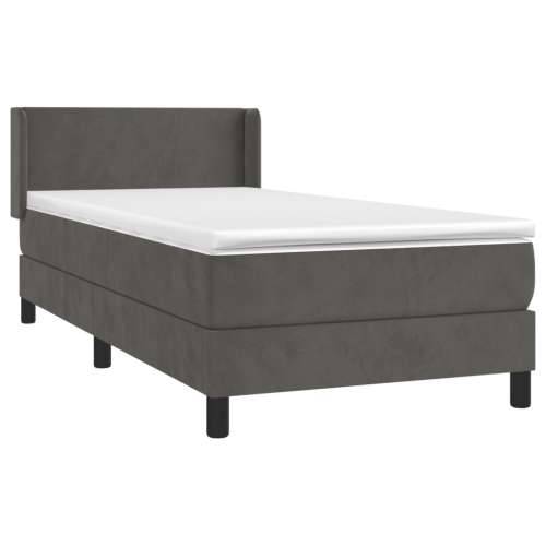 Box spring krevet s madracem tamnosivi 100x200 cm baršunasti - Tamno siva 100 x 200 cm Gladak dizajn Cijena