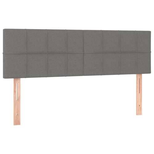 Krevet s oprugama i madracem tamnosivi 140x190 cm od tkanine - Tamno siva 140 x 190 cm Blok s kvadratima Cijena